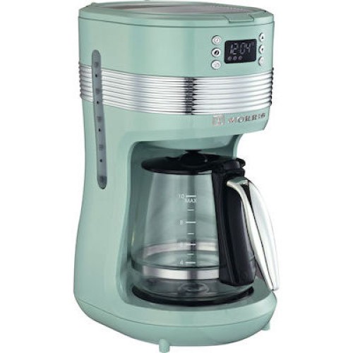 ΚΑΦΕΤΙΕΡΑ ΓΑΛΛΙΚΟΥ MORRIS R20842CMG GREEN RETRO 10 ΦΛΥΤΖΑΝΙΑ 1.4LT ΜΕ TIMER